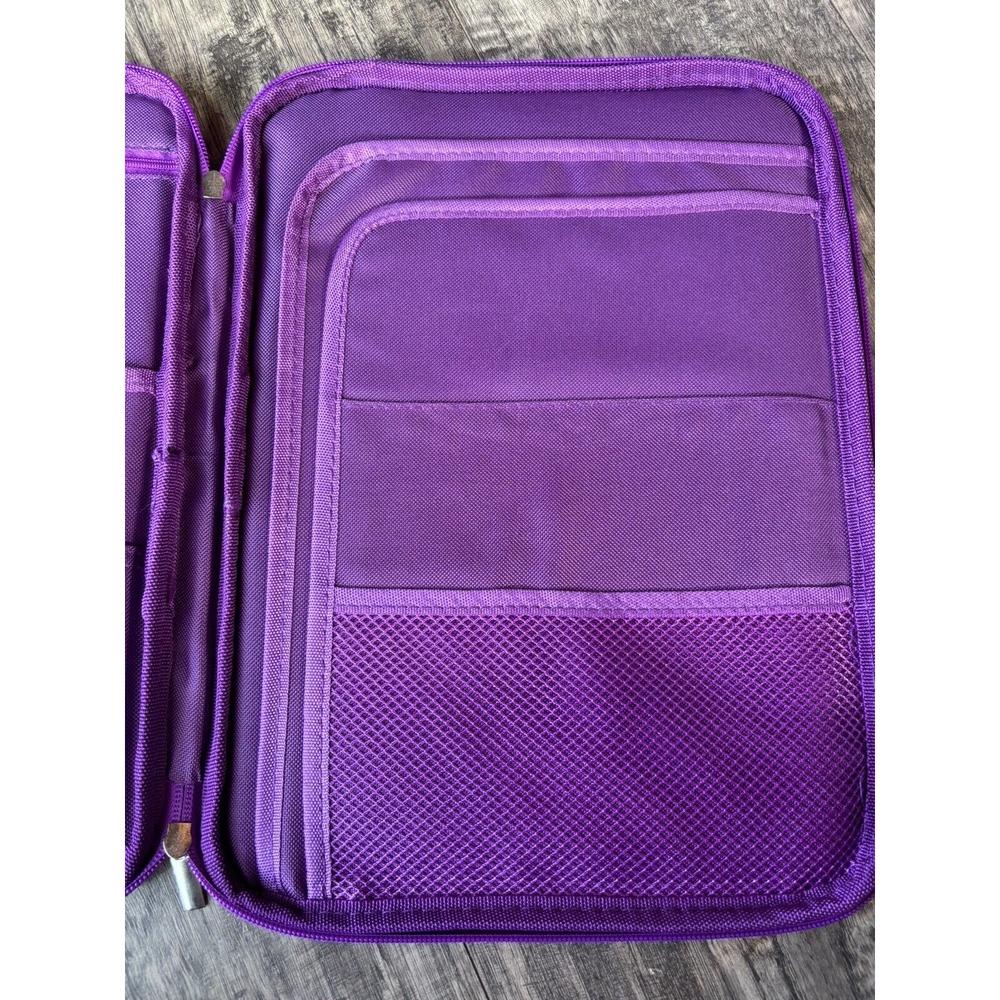 iPad Tablet Sleeve Organizer Zip Pockets Purple Zig Zag - Picture 7 of 7